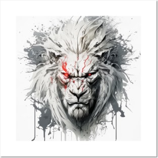 Lion Portrait Animal Painting Wildlife Outdoors Adventure Posters and Art